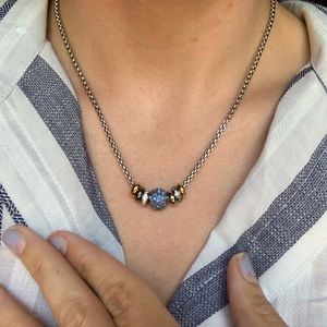 Blue beaded necklace